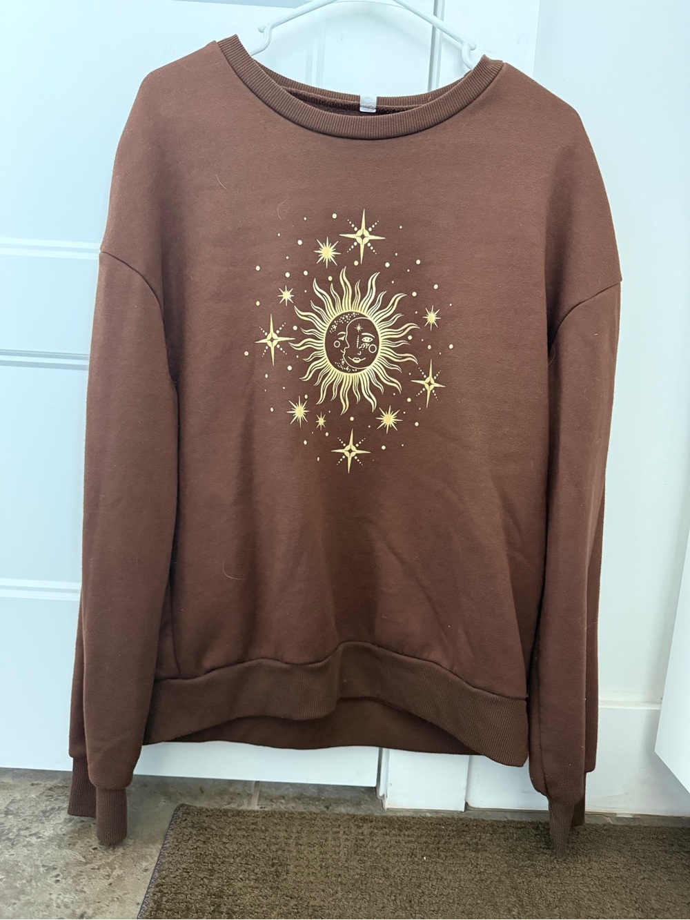 Brown Sun Graphic Crewneck Sweatshirt